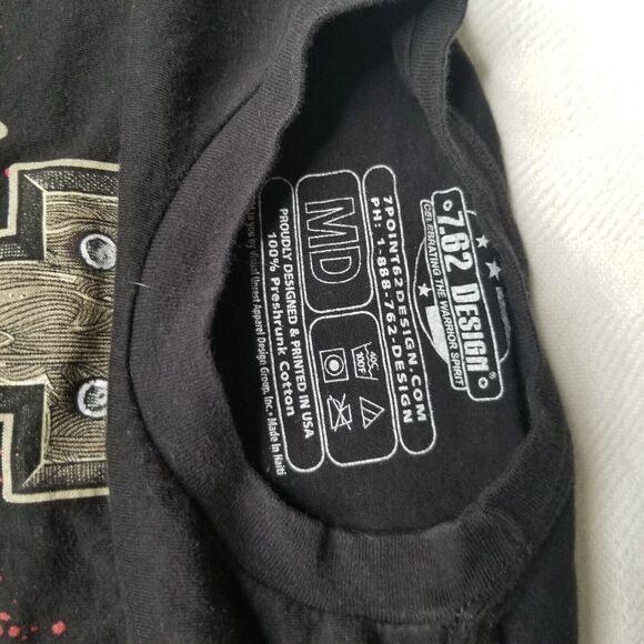 7.62 Design “Deus Vult” Black T-Shirt Medium Military Warrior Crusades Goth - Picture 6 of 7